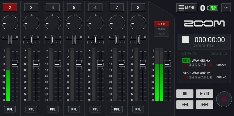 F3 Controlアプリ画面