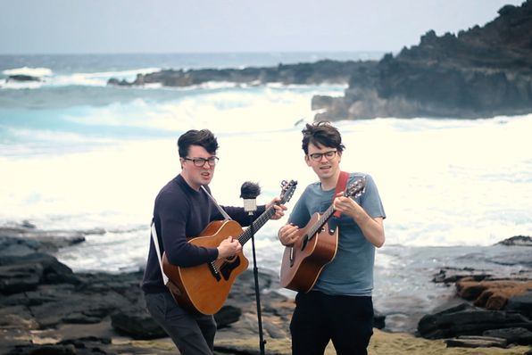 Josh recording on Papakolea Beach Hawaii