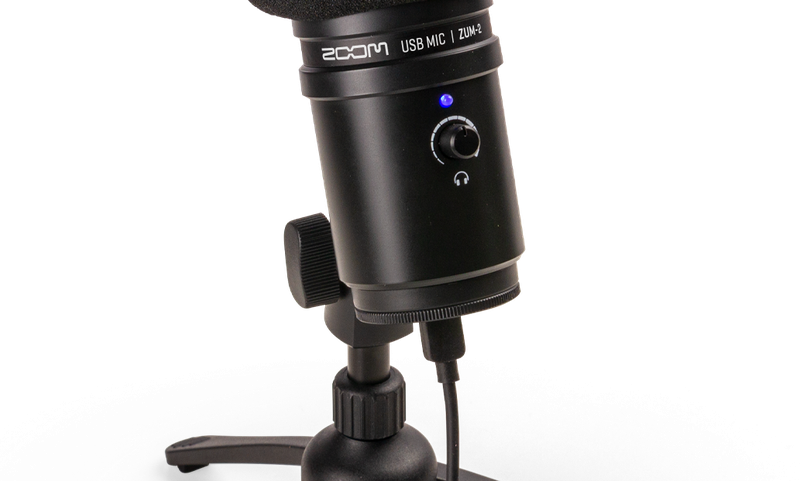 ZUM-2 with windscreen and cable on tripod mic stand